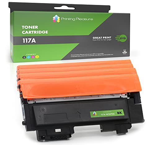 Printing Pleasure 4 Toner kompatibel zu W2070A W2071A W2072A W2073A 117A mit CHIP HP Color Laser 150a 150nw 150w MFP 178nw 178nwg 179fnw 179fwg, hohe Kapazität (BK 1.000 & C/M/Y 700 Seiten) von Printing Pleasure