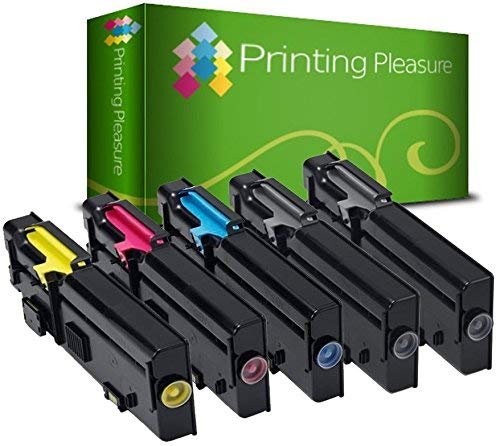 Printing Pleasure 5 Toner kompatibel für Dell C2660DN C2660DNF C2660N C2665DN C2665DNF - Schwarz/Cyan/Magenta/Gelb, hohe Kapazität von Printing Pleasure