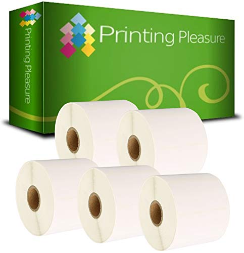 Printing Pleasure 5x Thermo Etiketten 72mm x 36mm (1000 Stück/Rolle) für Zebra, Toshiba, Citizen, Eltron, Orion, UPS von Printing Pleasure