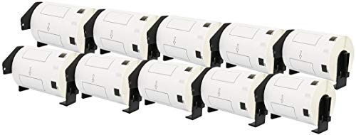 10x DK-11240 102 x 51 mm Versandetiketten (600 Stück/Rolle) kompatibel für P-Touch QL-1050, QL-1050N, QL-1060N, QL-1100, QL-1110NWB Etikettendrucker von Printing Saver