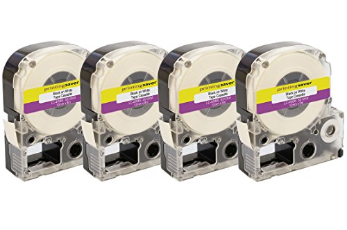 4 Rollen LC-4WBN SS12KW 12mm x 8m Schwarz auf Weiß Schriftband kompatibel für Epson LabelWorks LW-300 LW-300L LW-400 LW-500 LW-600P LW-700 LW-900P LW-1000P von Printing Saver