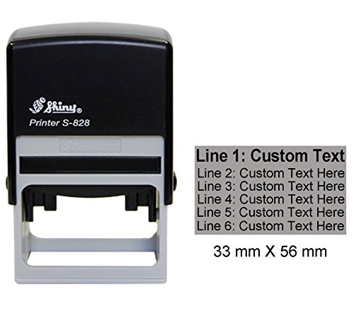Bis zu 6 Zeilen Custom Text Glanzend Selbstfarber Stempel Grobe 33mm x 56mm Bis zu 6 Zeilen Custom Text Glanzend Selbstfarber Stempel Grobe 33mm x 56mm von Printtoo