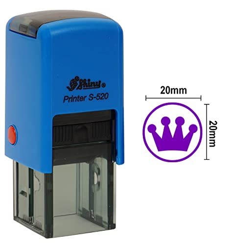 CROWN DESIGN Round Selbstfarber Kinder Lehrer Stempel Personalisierte Benutzerdefinierte Glanzende 20mm Rubber Mini Stempel von Printtoo