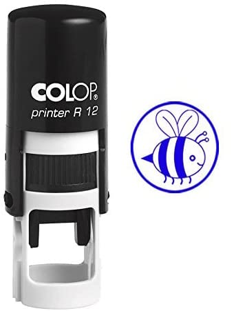 FISH DESIGN Selbstfarber Mini Stempel Colop Runde Dekorative Lehrer Briefmarken 12mm von Printtoo