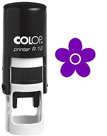 FLOWER Selbstfarber Mini Stempel Colop Runde Dekorative Lehrer Briefmarken 12mm von Printtoo