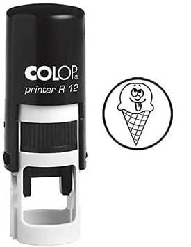 ICE CREAM Selbstfarber Mini Stempel Colop Runde Dekorative Lehrer Briefmarken 12mm von Printtoo
