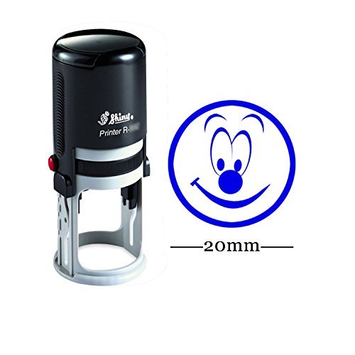 Personalisierte Kundenspezifische Glanzende 20mm Rubber Mini Stempel HAPPY SMILEY Round Selbstfarber Kinder Lehrer Stempel von Printtoo