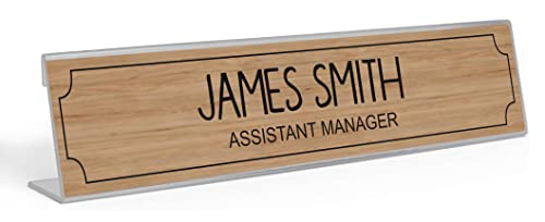 Printtoo Personalisierter Schreibtisch - Namensschild Hubsch Dekorativer Holz Benutzerdefinierte Acryl - Buro - Schreibtisch - Namensschild - Zubehor 2x8 Zoll von Printtoo