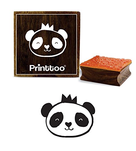 Printtoo Scrap-Buchung Panda Baer Gesicht Design Square Holz Stempel Tagebuch Card-2 x 2 Zoll von Printtoo