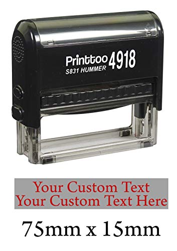Printtoo Selbstfarber Bis zu 2 Zeilen Custom Text - Stempel Personalisierte Stamper - Rot von Printtoo