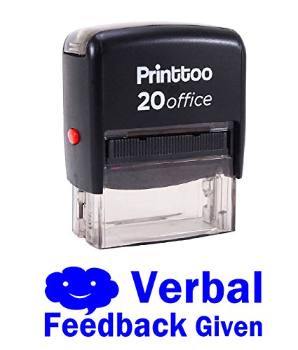 Printtoo VERBAL FEEDBACK GIVEN Selbstfarber Stempel Buro stationar Bedrucktes Stamp - Blau von Printtoo