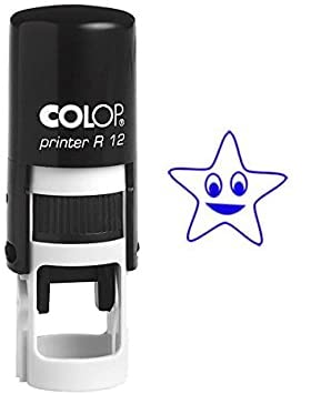 STAR DESIGN Selbstfarber Mini Stempel Colop Runde Dekorative Lehrer Briefmarken 12mm von Printtoo