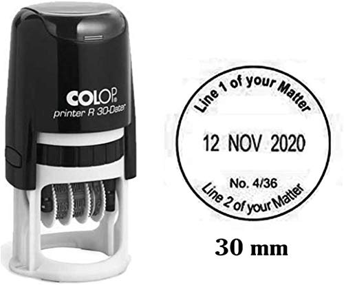 Selbstfarb Colop R30 Runden Kundenspezifische Stempel Mit Datum Personifiziert Buro Stempel - Dater Stamp - Schwarze Tinte von Printtoo