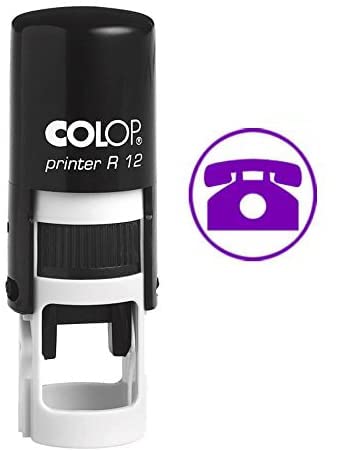 TELEPHONE Selbstfarber Mini Stempel Colop Runde Dekorative Lehrer Briefmarken 12mm von Printtoo