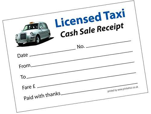 1 x Lizenzprodukt Taxi Minicab Beleg Pad 50 Blatt von Printwhizz Ltd