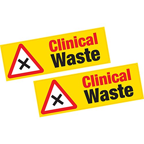 2 x Gefahrenaufkleber aus Vinyl mit Aufschrift „Clinical Waste“ von Printwhizz Ltd