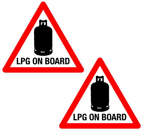 2 x LPG On Board Dreieckige Aufkleber für Wohnmobil, Wohnwagen, Anhänger, bedruckte Vinyl-Etiketten von Printwhizz Ltd