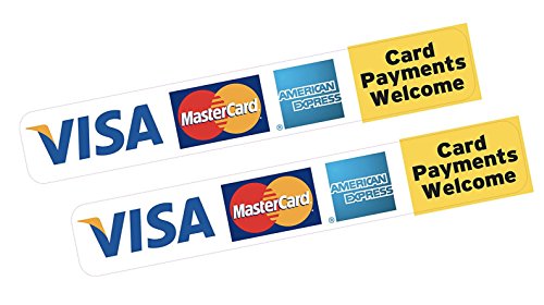 Visa MasterCard Amex Aufkleber für Kreditkarte, Vinyl, gedruckt, 2 Stück von Printwhizz Ltd
