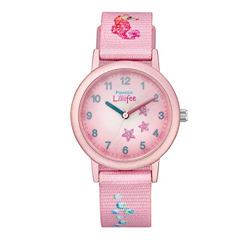 Prinzessin Lillifee Armbanduhr Mädchen Kinder Quarzuhr Analog, mit Textil Armband, 3 bar Wasserdicht, Kommt in Uhren Geschenk Box von Prinzessin Lillifee
