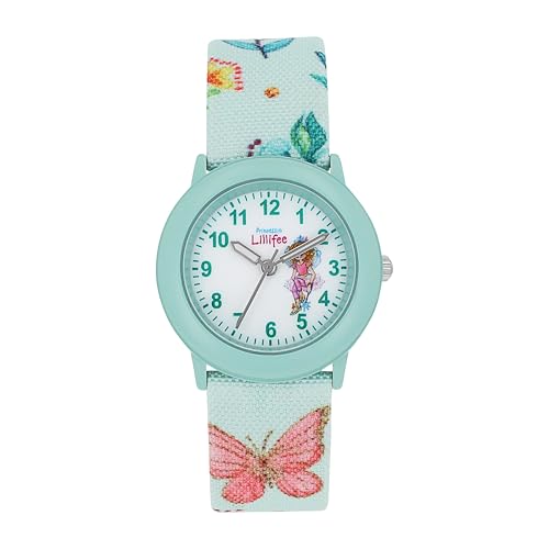 Prinzessin Lillifee Armbanduhr Mädchen Kinder Quarzuhr Analog, mit Textil Armband, 3 bar Wasserdicht, Kommt in Uhren Geschenk Box von Prinzessin Lillifee
