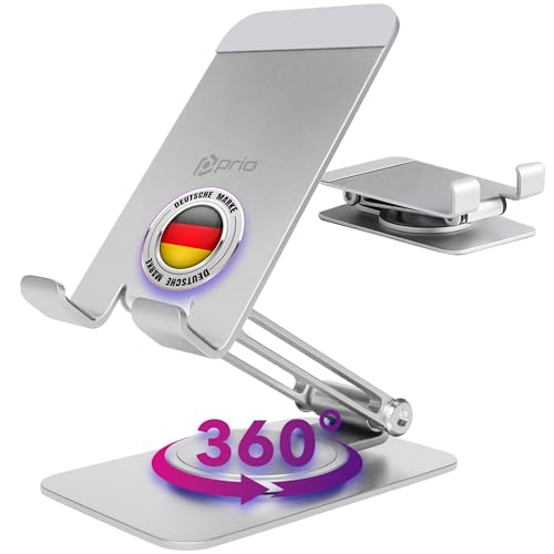Prio drehbarer Metall-Telefonständer/Handy Halterung 360 Silber Prio drehbarer Metall-Telefonständer/Handy Halterung 360 Silber von Prio