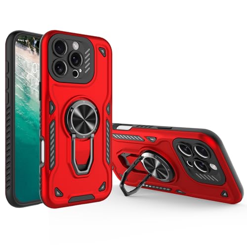 Pritify Armour Schutzhülle für iPhone 14 Pro, militärischer Schutz, Kickstand & 360° Metallring, erhöhter Kameraschutz, stoßfest, robuste Abdeckung, magnetische Autohalterung, kompatibel mit roten Pritify Armour Schutzhülle für iPhone 14 Pro, militärischer Schutz, Kickstand & 360° Metallring, erhöhter Kameraschutz, stoßfest, robuste Abdeckung, magnetische Autohalterung, kompatibel mit roten von Pritify
