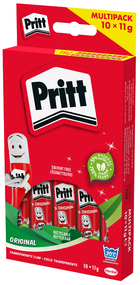 Pritt Klebestift 6 x 22g im Multi-Pack, lösemittelfrei von Pritt