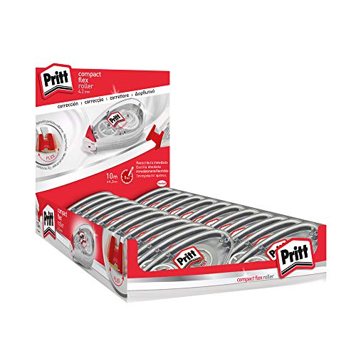 Pritt Roller Compact Flex Corrector Roller for Error Capture, Pen Correctors and Printed Texts, Versatile White Corrector for Phrases and Letters, 24 x (4.2mm x 10m) von Pritt