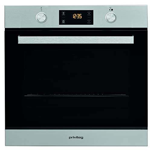 Privileg PBWR6 OH5V IN Einbau-Backofen/ 71 L/Hydrolyse-Reinigungsfunktion/Multifunktions-Umluftbackofen mit 7 Funktionen/Edelstahl/Turn&Go/Click&Clean/Versenkbare Bedienknebel von Privileg