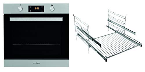 Privileg PBWR6 OH5V2 IN Einbau-Backofen /A+/71 L/Hydrolyse-Reinigungsfunktion/Backauszug mit 2 Ebenen/Multifunktions-Umluftbackofen mit 7 Funktionen /Edelstahl/Turn&Go/Click&Clean,Schwarz,Edelstahl von Privileg