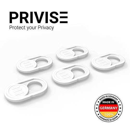 Privise© Webcam Abdeckung Made in Germany • Webcam Cover • für Laptop MacBook, iMac & Handy • Ultra dünn • Sticker mit starkem Halt • wirksamer Schutz vor Hackern • 5er-Set weiß von Privise