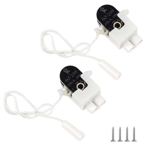 Prmape 2 Stück Zugschalter 2X2 A 250 V, Schnurschalter mit Kordel, Mini Zugschnurschalter für Badezimmerleuchte Pendelleuchten Wandleuchte Lampen Prmape 2 Stück Zugschalter 2X2 A 250 V, Schnurschalter mit Kordel, Mini Zugschnurschalter für Badezimmerleuchte Pendelleuchten Wandleuchte Lampen von Prmape