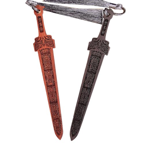2 PCs Schwerter Lesezeichen Holz Lesezeichen Schwerter Seiten Markier von Prmaylis