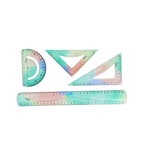 4pcs Kunststoff Lineal Flexibler Lineal Weiche Bieger Herrscher Für Schulklassenzimmer Büro Kid Erwachsener Shatterproof Gerade Lineal von Prmaylis