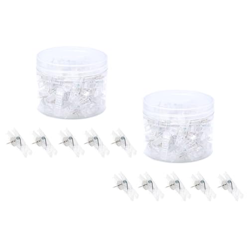 80/90pcs Push Pin Mit Klarem Clip Für Notizen Foto Dokument Dekorative Pushpin Daumen Tacks Für Korkbrett Bulletin Board von Prmaylis