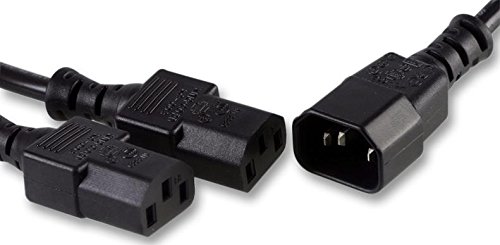 Pro Elec PE01115 IEC Splitter, IEC C14 Stecker auf 2x IEC C13 Buchse, 2 m, Schwarz von Pro Elec