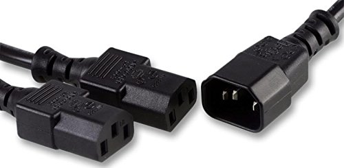 Pro Elec PE01115 IEC Splitter, IEC C14 Stecker auf 2x IEC C13 Buchse, 2 m, Schwarz von PRO-ELEC