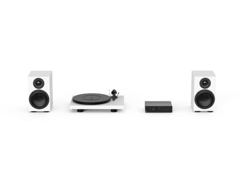 Pro-Ject Colourful Audio System, All in One True Analog HiFi Stereo System mit Plattenspieler Debut Carbon Evo, HiFi Verstärker MaiA S3, Speaker Box 5 S2 2-Wege Monitorlautsprecher, (Weiß Satin) von Pro-Ject Audio Systems