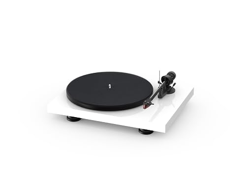 Pro-Ject Debut Carbon EVO, Audiophiler Plattenspieler mit Carbon Tonarm, elektronischer Geschwindigkeitsumschaltung und vormontiertem 2M Red Tonabnehmer (Hochglanz Weiß) von Pro-Ject Audio Systems