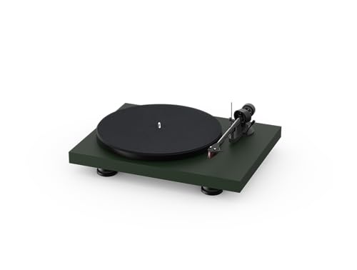 Pro-Ject Debut Carbon EVO, Audiophiler Plattenspieler mit Carbon Tonarm, elektronischer Geschwindigkeitsumschaltung und vormontiertem 2M Red Tonabnehmer (Satin Tannengrün) von Pro-Ject Audio Systems