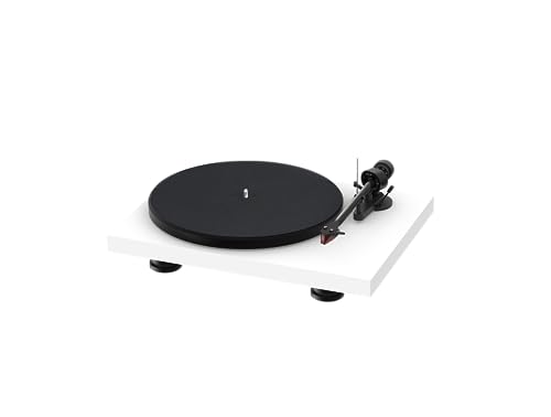 Pro-Ject Debut Carbon EVO, Audiophiler Plattenspieler mit Carbon Tonarm, elektronischer Geschwindigkeitsumschaltung und vormontiertem 2M Red Tonabnehmer (Satin Weiß) von Pro-Ject Audio Systems