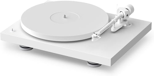 Pro-Ject Debut PRO White, Special Edition Plattenspieler mit Carbon-Aluminium-Hybrid-Tonarm, elektronischer Geschwindigkeitsumschaltung und 2M White, Satin Weiß von Pro-Ject Audio Systems