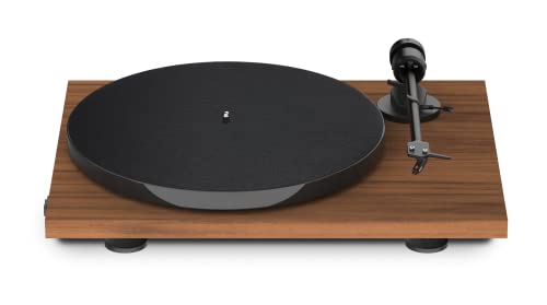 Pro-Ject E1 BT, Plug & Play Einsteiger Plattenspieler mit MM Tonabnehmersystem, BT Sender, schaltbarer Phono Vorstufe und elektronischer Geschwindigkeitsänderung (OM5e, Walnuss) von Pro-Ject Audio Systems