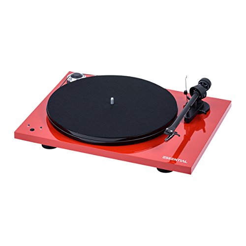 Pro-Ject Essential III Recordmaster, Audiophiler „Best Buy“ Plattenspieler mit elektronischer Geschwindigkeitsumschaltung und USB Ausgang (Rot) von Pro-Ject Audio Systems