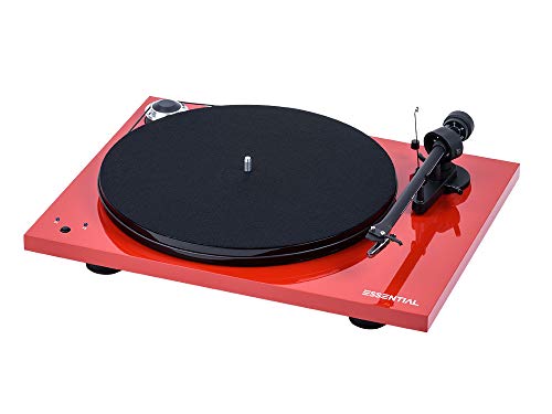 Pro-Ject Essential III Recordmaster, Audiophiler „Best Buy“ Plattenspieler mit elektronischer Geschwindigkeitsumschaltung und USB Ausgang (Rot) von Pro-Ject Audio Systems