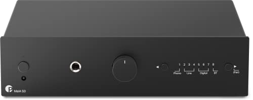 Pro-Ject MaiA S3, Kompakter und vielseitiger audiophiler Vollverstärker, aptX™ HD Bluetooth 5.0, Phono, Line, Digital, Kopfhörer Ausgang, Schwarz von Pro-Ject Audio Systems
