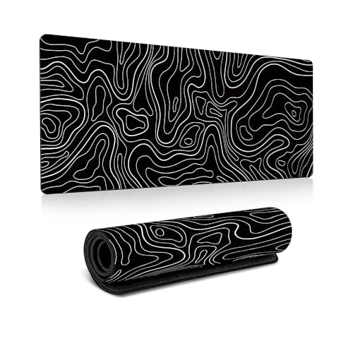 Pro-Noke Gaming-Mauspad, groß, 80 x 30 x 0,3 cm, waschbar, große Matte, Mauspad mit rutschfester Gummiunterseite, erweitert für Büro und Zuhause (schwarz) von Pro-Noke