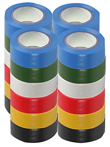 Isolierband, 19 mm x 8 m, 6 Farben, 24 Stück von Pro Power