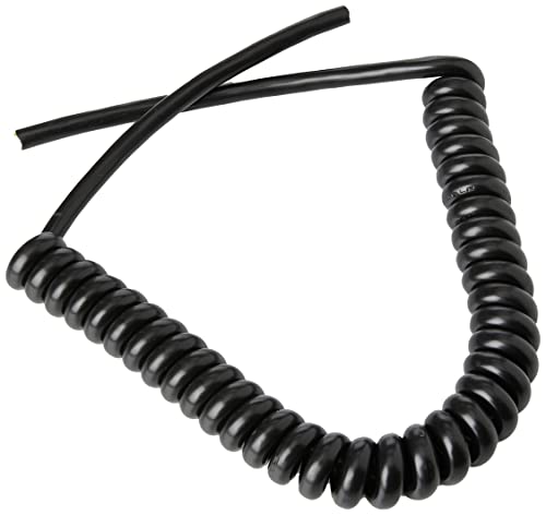 PRO POWER Gewendeltes/lockiges Netzkabel, schwarz, 1,25 mm, 3C von Pro Power