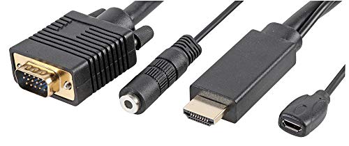 Pro Signal HDMI zu VGA Konverterkabel, 3 m, Schwarz von Pro Signal